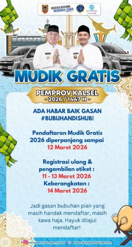 ab# Antusias Tinggi, 300 Warga Kalsel Ikuti Program Mudik Gratis Pemprov